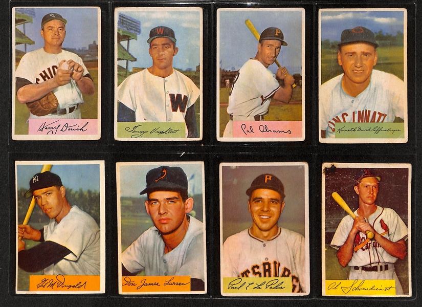 Lot Of 75 1954 Bowman Baseball Cards w. Nellie Fox